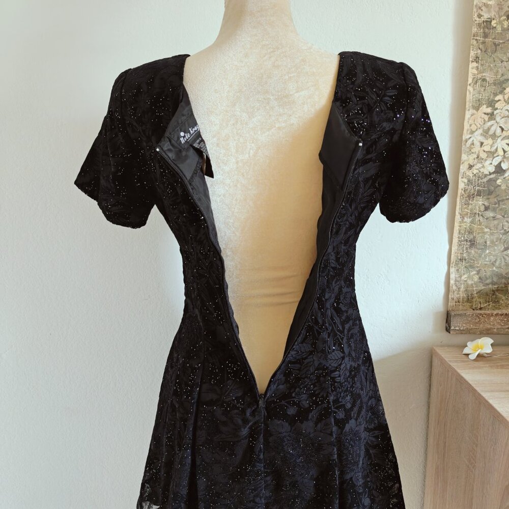 Nite Kraze 80's Vintage Black Whimsigoth Sparkly Dress 6 - Picture 7 of 8